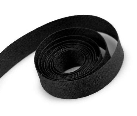 Black - Natural Cotton Tape Ribbon - 7/8" x 25 Yards