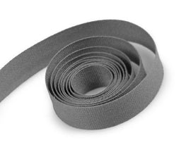 Metal Grey - Natural Cotton Tape Ribbon - 5/8" x 50 Yards