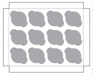 White / Natural Kraft - Reversible - Cupcake Insert - 18-15/16 x 13-15/16 x 5/8" (Jumbo 12 Cup) - Fits in a 19 x 14" Box