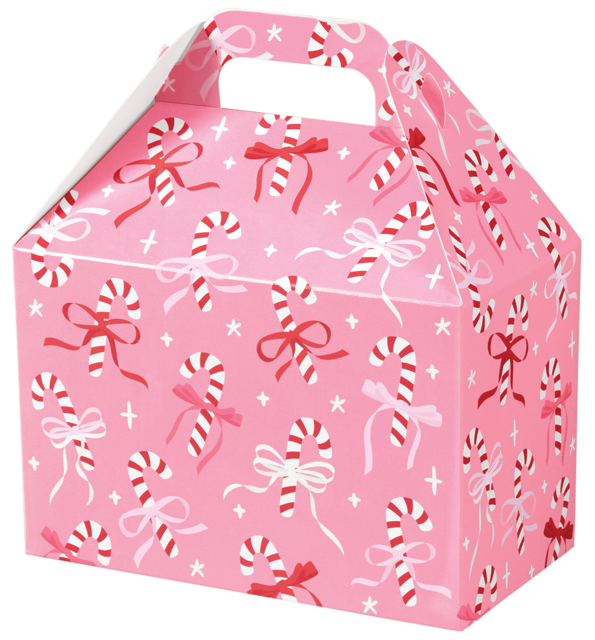 Candy Canes & Ribbons - Gable Box - 8-1/2 x 5 x 5-1/2"
