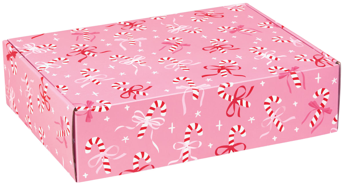 Candy Canes & Ribbons - Decorative Mailer - 12 x 9 x 3"