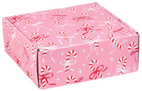 Candy Canes & Ribbons - Decorative Mailer - 8 x 8 x 3"