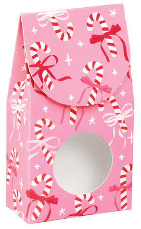 Candy Canes & Ribbons - Window Candy Box - 3-1/2 x 1-3/4 x 6-1/2"