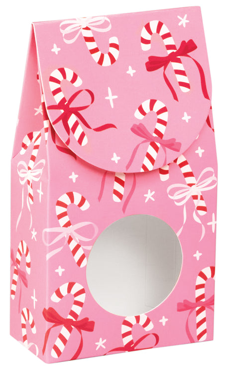 Candy Canes & Ribbons - Window Candy Box - 3-1/2 x 1-3/4 x 6-1/2"