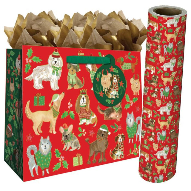 Canine Christmas Gift Bags, Wrapping Paper, & Mailers