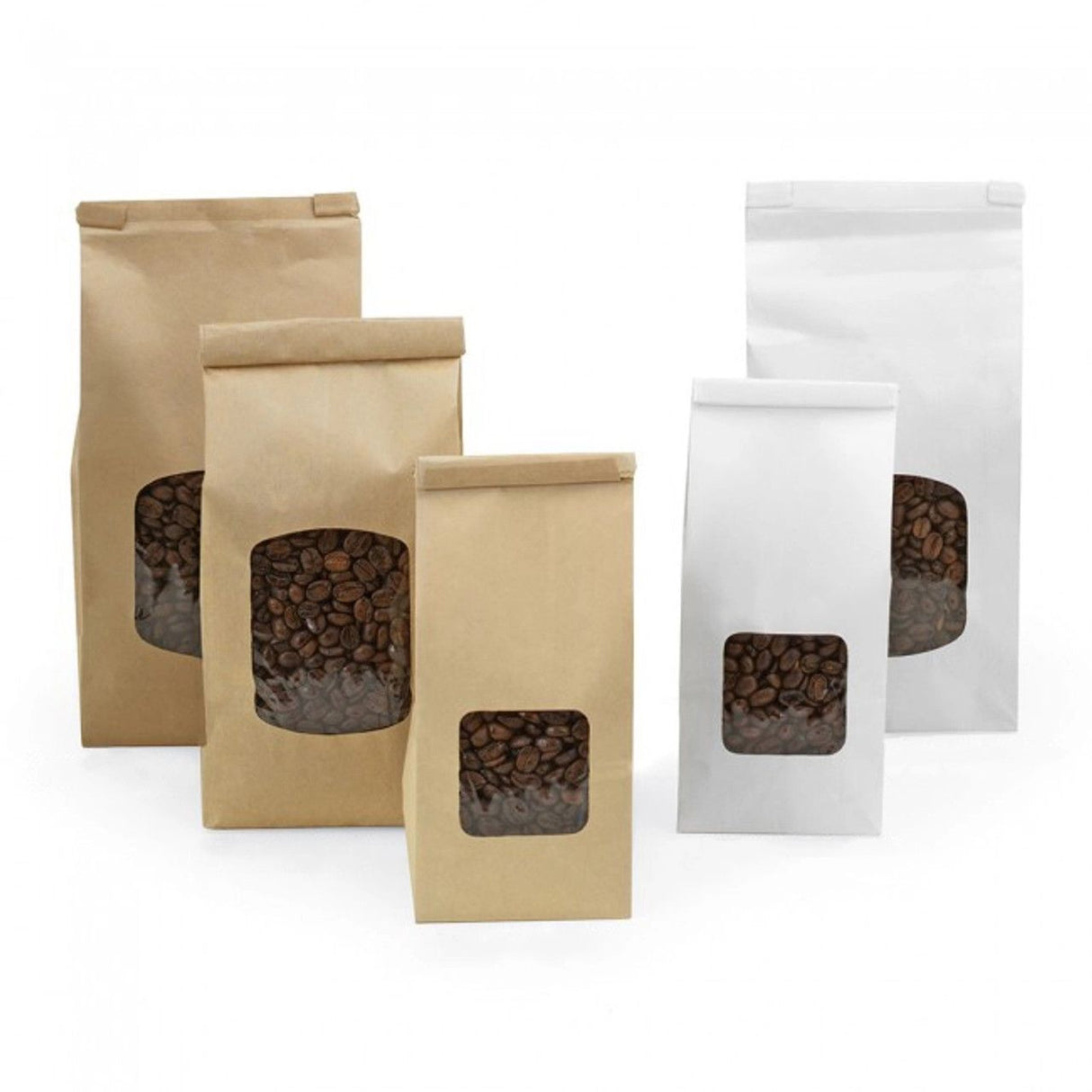Kraft - Window Tin Tie Bags - (1 lb) 4-3/4 x 2-1/2 x 9-1/2" - w/ Window - Sample/1