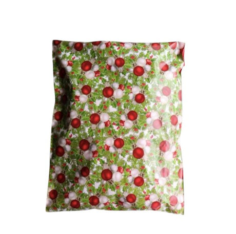 Christmas Ornament Red Green Poly Mailers Size 10x13 Shipping Bags