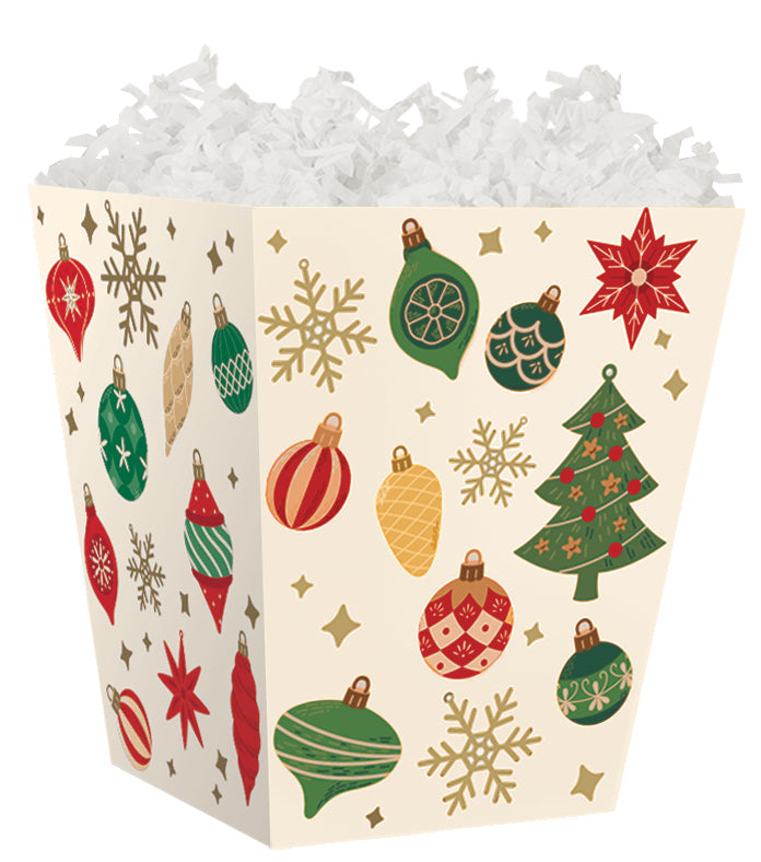 Christmas Vintage Ornaments - Sweet Treat Boxes - 4 x 4 x 4-1/2"