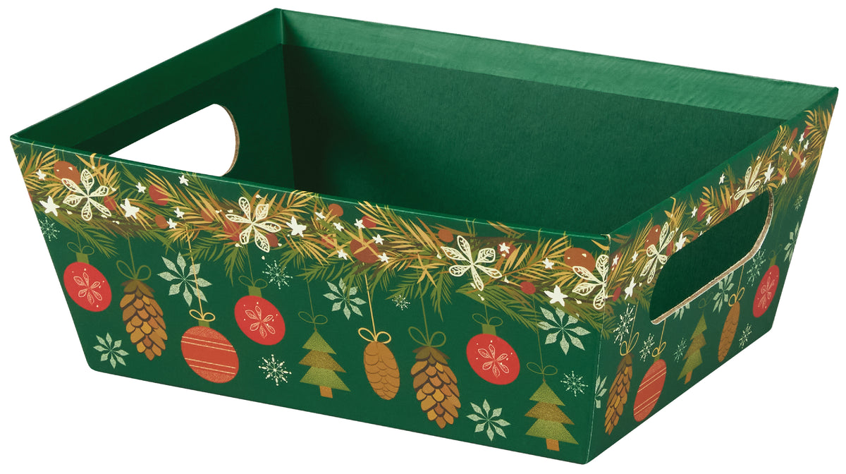 Cozy Ornaments - Basket Tray - 9 x 7 x 3-1/2"