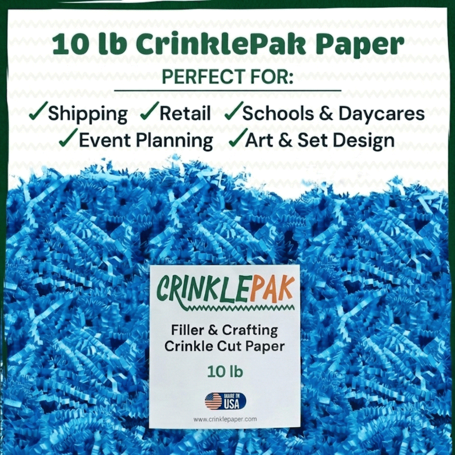 10 LB Light Blue Crinkle Paper