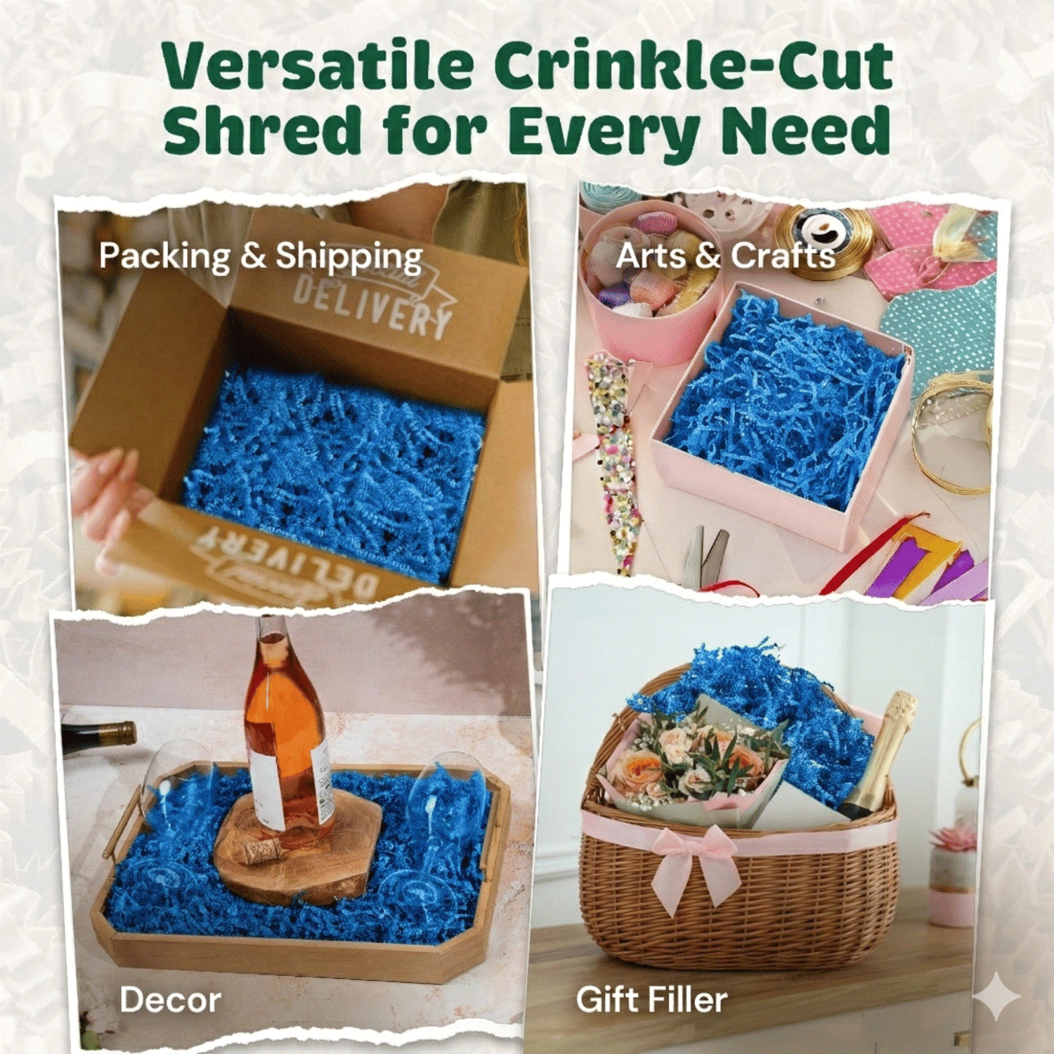 40 LB Light Blue Crinkle Paper