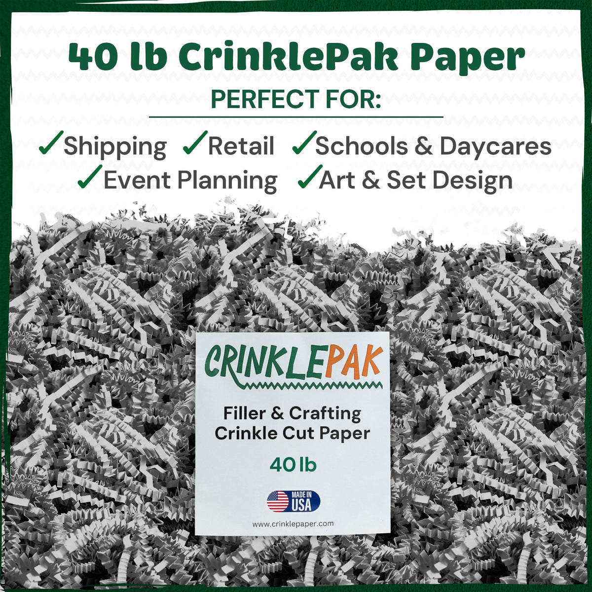 Crinkle Paper 40lb Gray