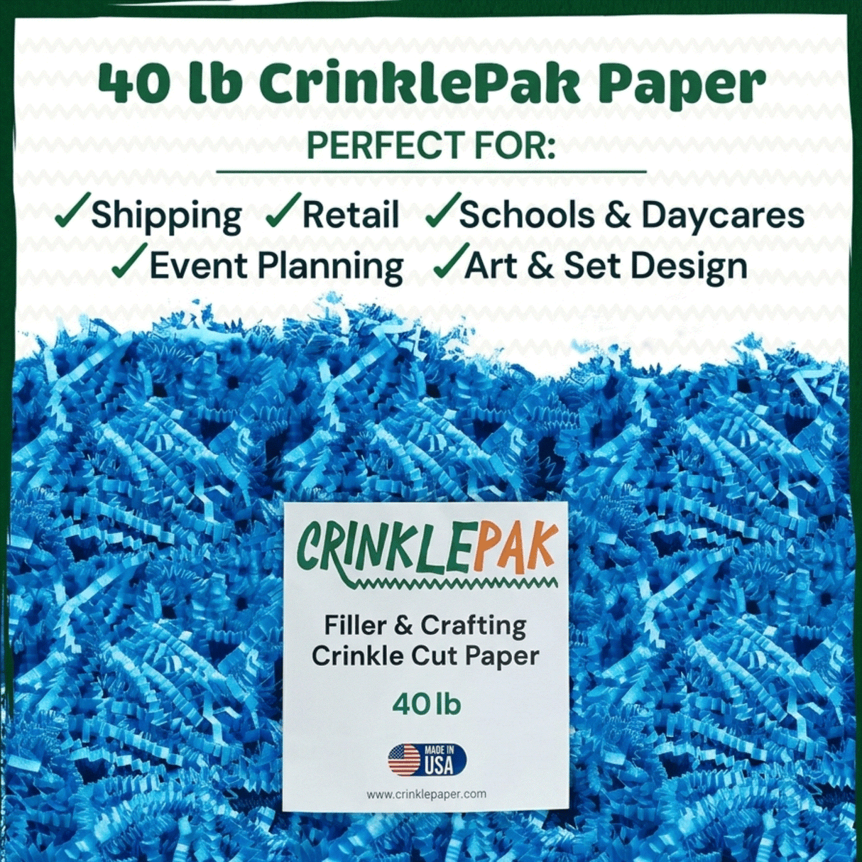40 LB Light Blue Crinkle Paper