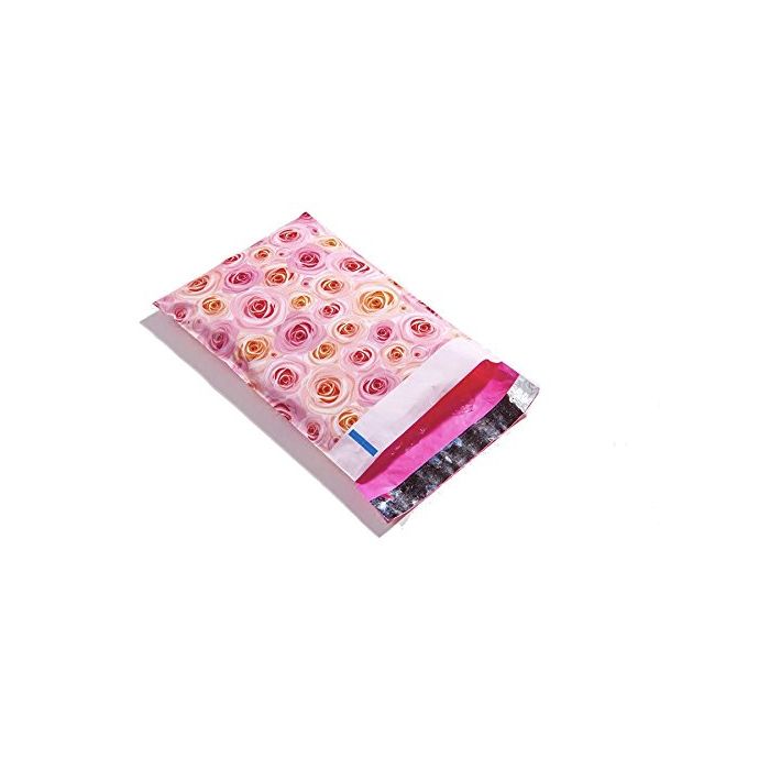 Pink Rose Flowers Poly Mailers Size 6x9 Shipping Bags