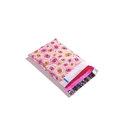 Pink Rose Flowers Poly Mailers Size 6x9 Shipping Bags