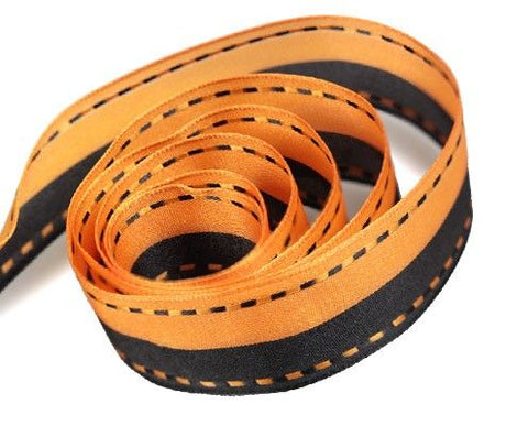 Black / Orange - Dash 2 Dash Ribbon - 1-1/2" x 50 Yards