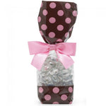 Brown/Pink Dots - Deluxe Candy Bag - 2 x 1-7/8 x 9-1/2"