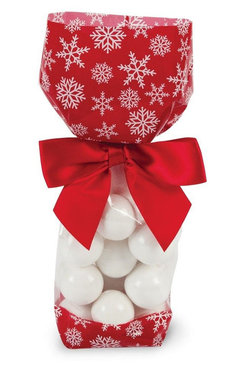 Red Snowflake - Deluxe Candy Bag - 2-5/8 x 1-7/8 x 10-3/4"