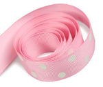 Pink - Domino Dots Ribbon - 7/8" x 100 Yards