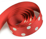 Red - Domino Dots Ribbon - 7/8" x 100 Yards