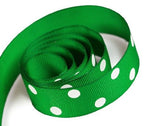 Emerald - Domino Dots Ribbon - 7/8" x 100 Yards