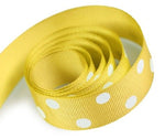 Maize - Domino Dots Ribbon - 7/8" x 100 Yards