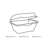 Vegware 6in Nourish Molded Fiber Burger Clamshell Natural (QTY:500)