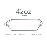 Vegware Gourmet 42 oz Molded Fiber Food Tray Base Size 5 White Compostable (QTY 600), SKU V5-GB42