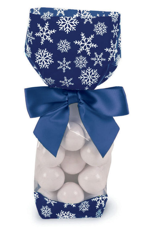 Blue Snowflake - Deluxe Candy Bag - 2 x 1-7/8 x 9-1/2"