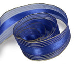 Royal / Gold - Elite Sheer (Wired Edge) Ribbon - 1-1/2" x 50 Yards