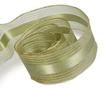 Willow / Gold - Elite Sheer (Wired Edge) Ribbon - 1-1/2" x 50 Yards