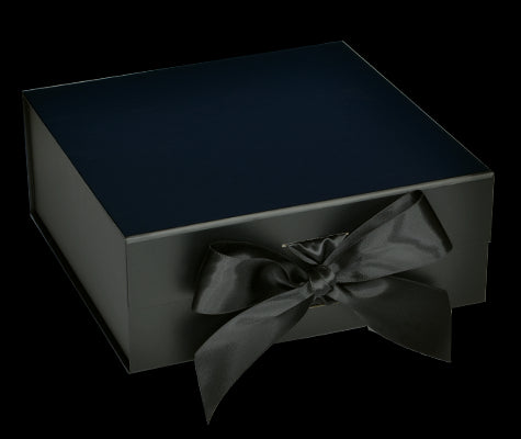 Matte Black - Magnetic Ribbon Tie Gift Box - 10 x 10 x 4-1/2"