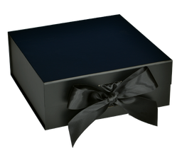Matte Black - Magnetic Ribbon Tie Gift Box - 10 x 10 x 4-1/2"