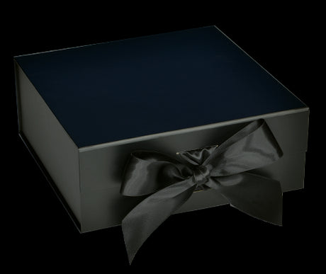 Matte Black - Magnetic Ribbon Tie Gift Box - 10 x 10 x 4-1/2"