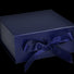 Matte Navy - Magnetic Ribbon Tie Gift Box - 10 x 10 x 4-1/2"