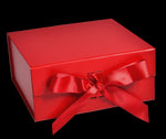 Matte Red - Magnetic Ribbon Tie Gift Box - 10 x 10 x 4-1/2"
