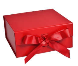 Matte Red - Magnetic Ribbon Tie Gift Box - 10 x 10 x 4-1/2"