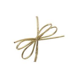 Gold - Euro Double Bow Stretch Loop - 10" Loop (18" untied)