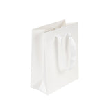 White Pearl - Satin Ribbon Handle Bag - 8 x 4 x 10"