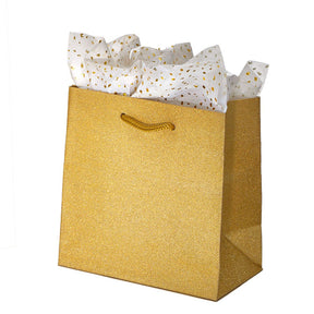 Gold Stardust Glitter - Euro Tote - 6-1/2 x 3-1/2 x 6-1/2"