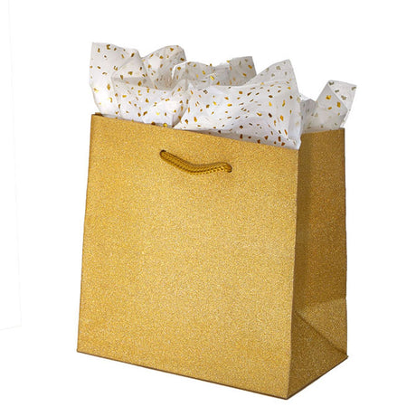 Gold Stardust Glitter - Euro Tote - 6-1/2 x 3-1/2 x 6-1/2"