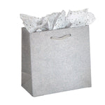 Silver Stardust Glitter - Euro Tote - 6-1/2 x 3-1/2 x 6-1/2"