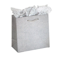Silver Stardust Glitter - Euro Tote - 6-1/2 x 3-1/2 x 6-1/2"