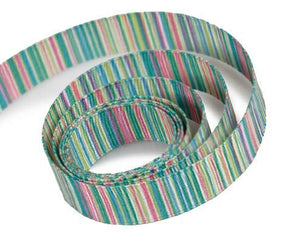 Green / Blue Stripe - Fantastic Ribbon - 3/8" x 25 Yards