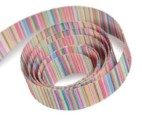 Pink / Turquoise Stripe - Fantastic Ribbon - 3/8" x 25 Yards