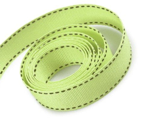 Honeydew/Willow Stitch - Saddle Stitch Ribbon - 3/8" x 50 Yards