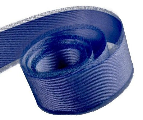 Navy - Fringed Ribbon - 5/8" x 100 Yards