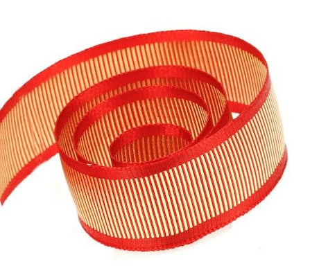 Red With Gold - Gala Ribbon - 1-1/2" x 50 Yards