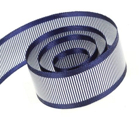 Navy with Silver - Gala Ribbon - 1-1/2" x 50 Yards