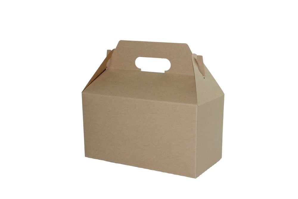 Natural Kraft Shadow Stripe - Gable Box - 8-7/8 x 5 x 6-3/4"